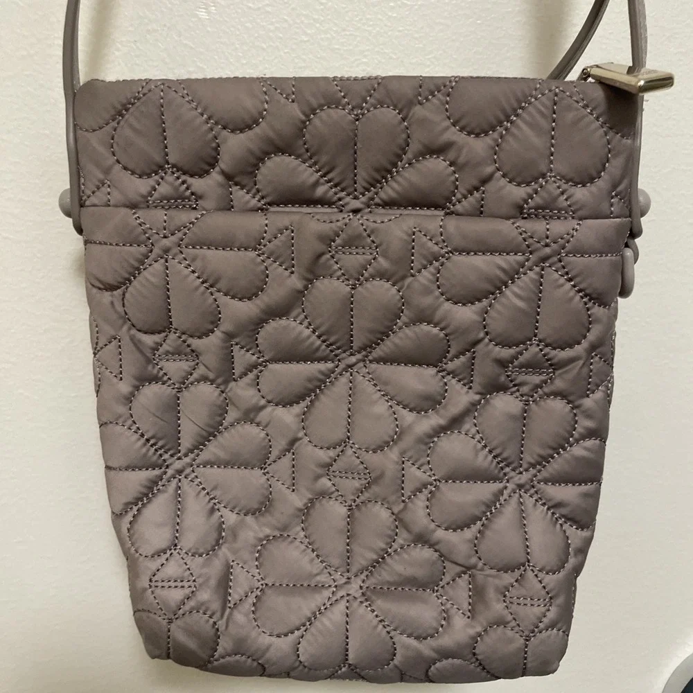 Kate Spade New York Tilly Quilted Crossbody Bag Taupe Nylon WKRU7074